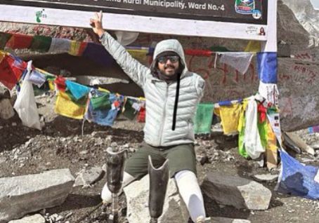 30-year-old triple amputee from Goa defies all odds, climbs Mt Everest Base Camp