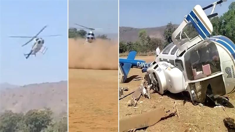 Pilot injured as helicopter on its way to pick Shiv Sena leader crashes in Maharashtra's Raigad