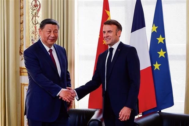 French President Emmanuel Macron, EU chief press Chinese President Xi Jinping to ensure balanced trade