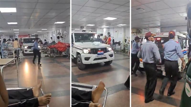 Video: In zeal to arrest man who harassed AIIMS doctor, police drive car into crowded emergency ward in Rishikesh
