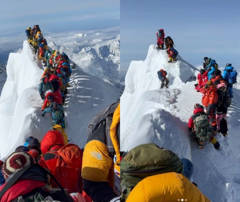 Overcrowding in Everest leads to snow ridge collapse; sparks global alarm as 2 climbers go missing