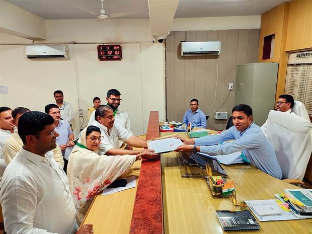 JJP candidate Naina Chautala files papers from Hisar LS seat