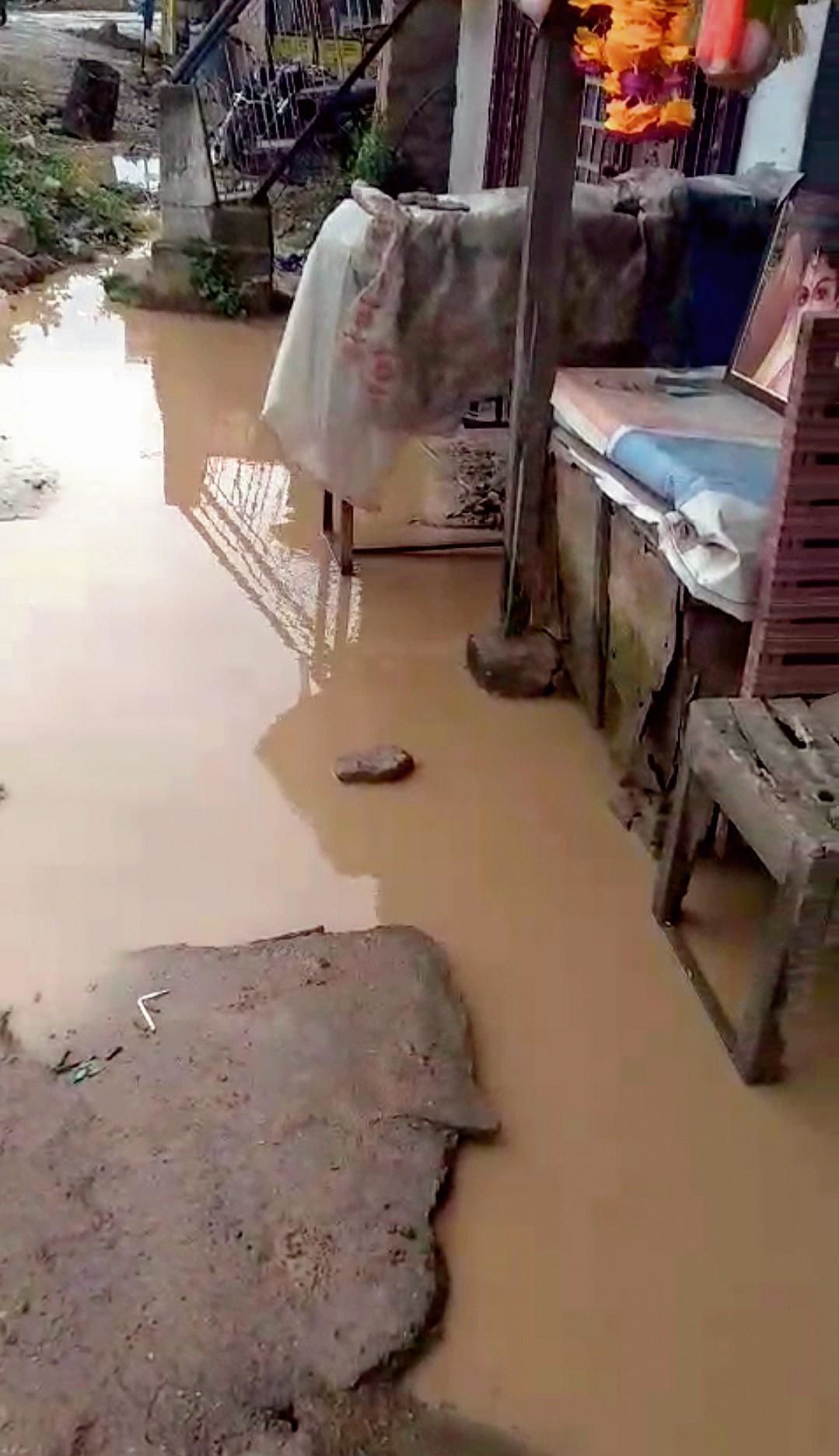 NH widening: Blocked drains lead to waterlogging in Nurpur's Bhadwar village