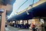 Concrete chunks loom over commuters as work on Assandh flyover railings begins