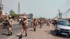 Paramilitary forces take out flag march