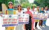Students form human chain to motivate Jalandhar voters