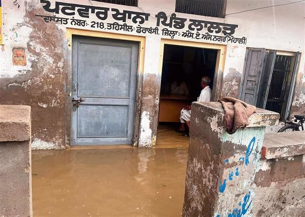Patwarkhana at Lalru swamped