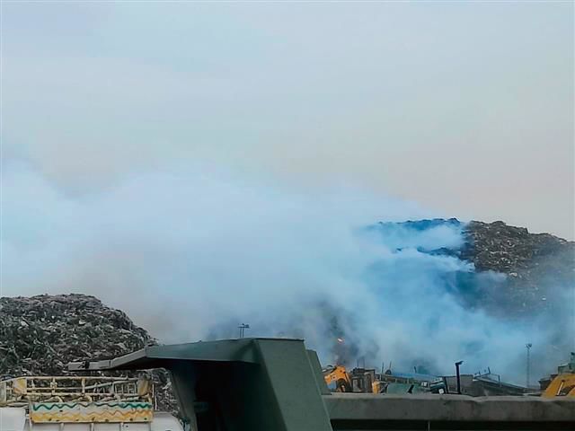 Stench in the air as another fire hits Bandhwari landfill