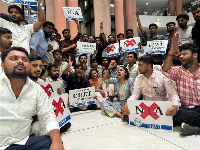 NEET-UG row: Congress student wing NSUI barges into NTA headquarters, locks its office from inside