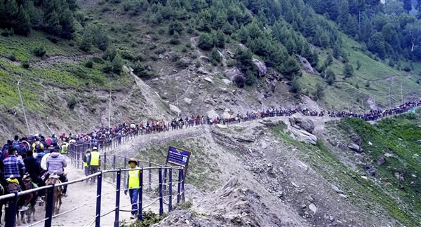 Amid tight security, over 13,000 pilgrims visit Amarnath shrine on first day of yatra