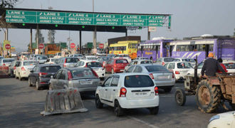 Farmers hold protest at Ladhowal toll plaza in Punjab’s Ludhiana against fee hike
