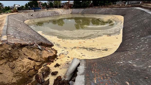 Rs 70 lakh goes down the drain as 3rd ‘repaired’ Muktsar pond gives way